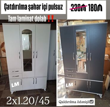Çarpayılar: Yeni, Açılan, 3 qapılı Düz dolab