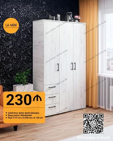 Divanlar: Yeni, Açılan, 3 qapılı Düz dolab, Qarderob, paltar dolabı, Azərbaycan
