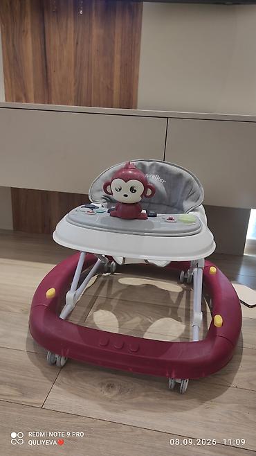 meymun sekilleri: Uşaq gəzdirəni – Babywalker - Rəng: bordo/boz-ağ. - Tənzimlənən — 4
