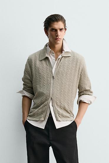 pull and: Мужской свитер, L, Zara, Новый, цвет - Бежевый, Самовывоз — 3