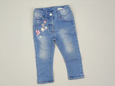 Jeansy: Spodnie jeansowe, 9-12 m, 74-80 cm, stan - Dobry