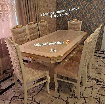 Masa və oturacaq dəstləri: Mətbəx üçün, Yeni, Açılmayan, Dördbucaq masa, 4 stul — 11