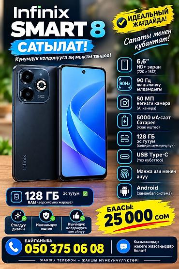 infinix note 60: Infinix Smart 8 — современный смартфон для ежедневных задач. - Экран — 1