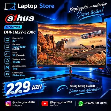 🖥️ Dahua DHI-LM27-E230C – 27" Curved Monitor 🔥 Yeni və keyfiyyətli