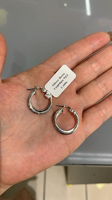 серебряные сережки: Серебряные серьги-кольца Silver Roza, проба 925. - Материал: серебро — 3