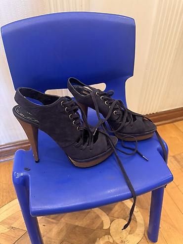 Basanoşka və səndəllər: Zara, Ölçü: 35, rəng - Göy, İşlənmiş — 6