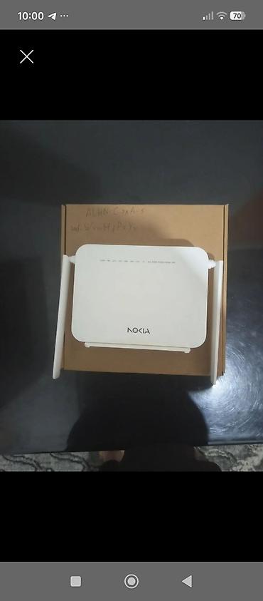 wifi guclendirici satilir: Nokia Wi‑Fi router - Model: Nokia (2 antenalı ağ rəngdə) - Qoşulma — 1