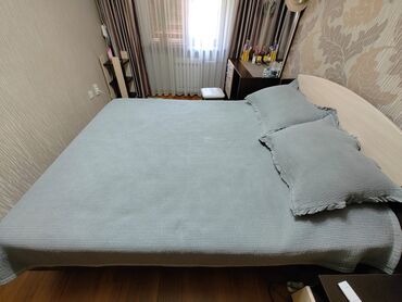 Спальные гарнитуры: Спальный гарнитур, Б/у, Двуспальная кровать, С матрасом, Тумба, Дерево, Самовывоз, цвет - Бежевый — 11