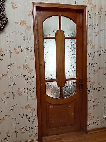 Qapılar və aksessuarlar: Məhsul: Taxta otaq qapısı – şüşəli model - Material: Təbii ağac — 2