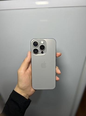 Apple iPhone: IPhone 15 Pro, Б/у, Natural Titanium, Зарядное устройство, Чехол, Коробка, 86 % — 10