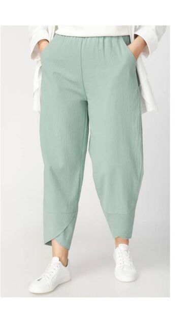 классические брюки женские: Повседневные брюки, Made in KG, Шелк, Высокая талия, Лето, S (EU 36)