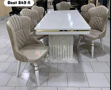 metbext stolu: Qonaq otağı üçün, Yeni, Açılmayan, Dördbucaq masa, 6 stul — 1