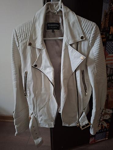 cizme lakovane: ROBERTO Fur & Leather ženska bajkerska jakna, bela - Materijal — 1