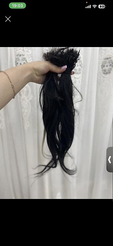 jomtam baza original: Təbii qara saç tutamı – uzatma və qalınlaşdırma üçün - Material — 1
