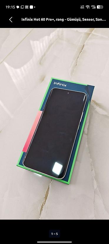huawei 4g router 2: Infinix Hot 60 Pro+, 256 GB, rəng - Gümüşü, Sensor — 1
