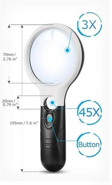 ograda za cvece: Lupa sa LED svetlom 3LED NOVO. OPIS PROIZVODA: Led ručna lupa sa dva — 8