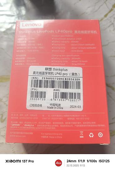 lenovo qulaqlıq: Yeni Simsiz (Bluetooth) Qulaqcıqlar, Lenovo, rəng - Qara — 3