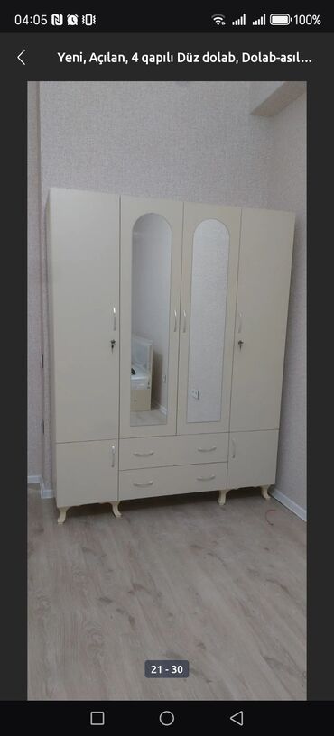Dolablar: Yeni, Açılan, 4 qapılı Düz dolab, Dolab-asılqan, Azərbaycan — 18