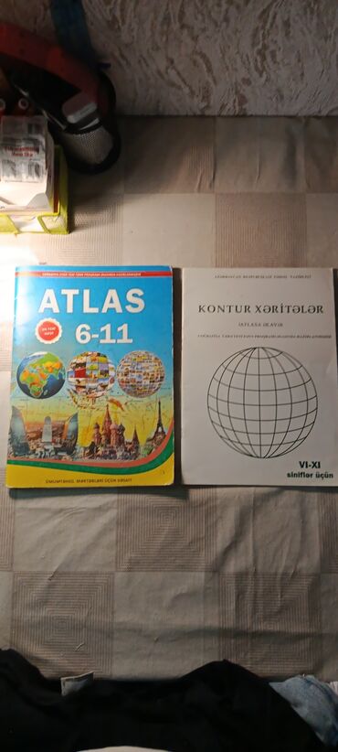 dunya xeritesi: 6-11 ci sinif Coğrafiya Atlas,Kontur xəritəsi ilə bərabər 4 Azn. Yep