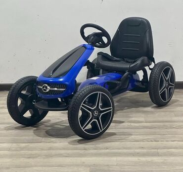 Manejlər: Uşaq pedallı go-kart maşını – Mercedes dizaynlı, mavi rəng