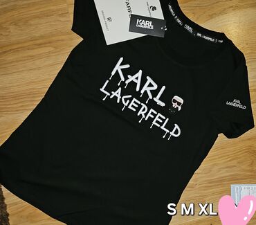 kratke majice new yorker: Karl Lagerfeld, Lycra, color - Black