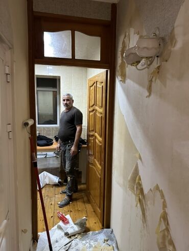 Darvazalar və aksesuarlar: Taxta otaq qapıları – komplekt - Material: təbii ağac (şam/qoz rəngli