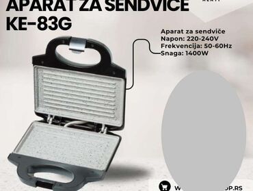 blutut za kola: Aparat za sendviče Napon: 220-240V Frekvencija: 50-60Hz Snaga