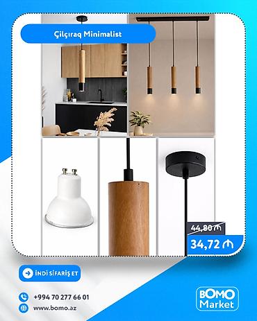 Все для дома и сада: 🔥 Çilçıraq Minimalist ✅ Marka: No Brand ✅ Patron: GU10 ✅ Eni: 5 sm ✅ — 1