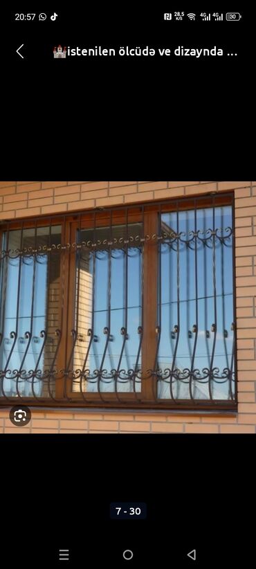 Digər metal məhsullar: Dəmir barmaqlıq və məhəccər hazırlama xidməti - Pəncərə üçün klassik — 13