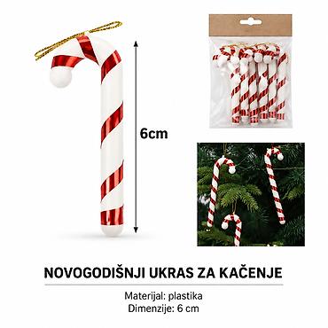 KMT Božićni viseći ukras šećerni štapić 286395 Dekorativni