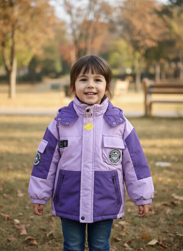 Верхняя одежда: Детские зимние куртки 1) Сиренево-фиолетовая куртка-трансформер — — 1