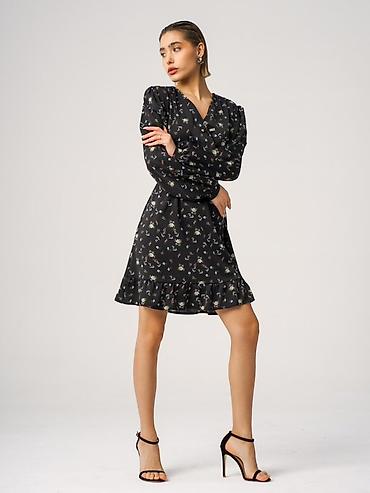 Личные вещи: Повседневное платье, Made in KG, Короткая модель, На запах, M, L, XL — 2