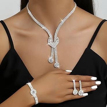 Setovi nakita: Svečani set nakita sa kristalima – više delova - Komplet se sastoji — 3