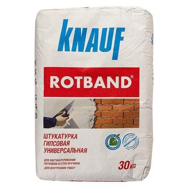 Клей: Универсальная гипсовая штукатурка KNAUF Rotband, предназначенная для