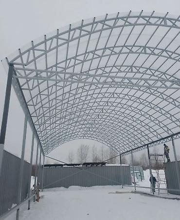 Навесы: Навес, Арочный, Металл, Поликарбонат, Установка — 3