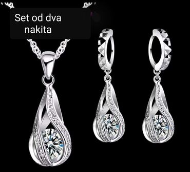 ćilibar srebrni nakit крагујевац слике: Set: Minđuše, Ogrlica, Privezak, Materijal: Cirkon