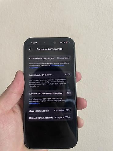 15 pro: IPhone 15 Pro, Б/у, 256 ГБ, Черный, 82 % — 2