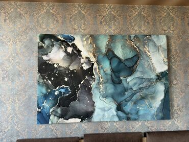 qonaq otagi ucun xalcalar: Abstrakt dizaynlı böyük ölçülü divar tablo - Texnika: üslubunda