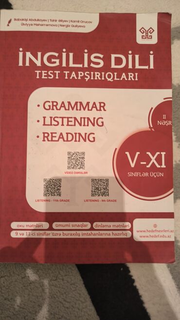 Rus dili: Bu kitab V-XI sinif şagirdləri üçün nəzərdə tutulmuş İngilis dili test