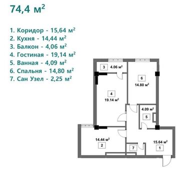 аренда квартиры покровка: 2 комнаты, 74 м², Элитка, 13 этаж, ПСО (под самоотделку)