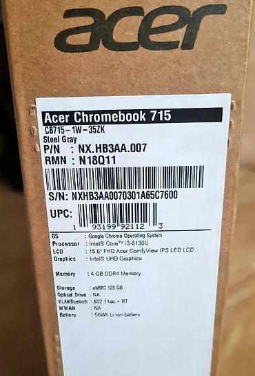 acer aspire: Yeni Acer Chromebook, 14 ", Intel Core i3, 128 GB — 5