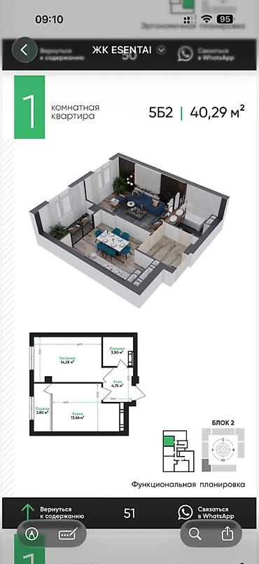 💎СРОЧНО ПРОДАЕТСЯ 1 КОМ КВАРТИРА ПОД ПСО 🏗️СК: ARTWIN 🏢ЖК: ЖК ESENTAI