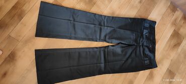 брюки клещ: Классические, Клеш, Атлас, Средняя талия, Турция, Осень-весна, L (EU 40), XL (EU 42)