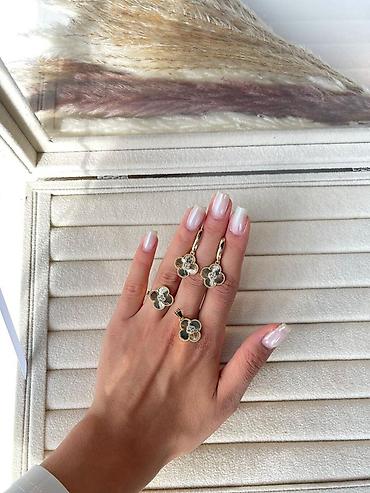 Bijuteriya dəstləri: Qadın zinət əşyaları dəstləri – müxtəlif modellər - Dördbuta (yonca) — 6