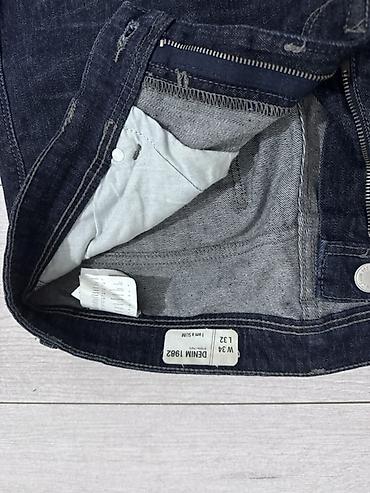 штаны lining: Мужские джинсы тёмно-синего цвета DENIM 1982. Модель прямого, слегка — 3