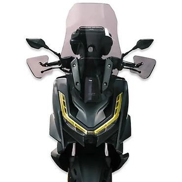 retrovizori: Prozirni vetrobran za motocikl sa zatamnjenim štitnicima za ruke — 1