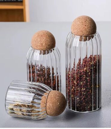 Digər qab-qacaq və mətbəx ləvazimatları: Ərzaq qabı 3-lü dest
material şüşe — 9