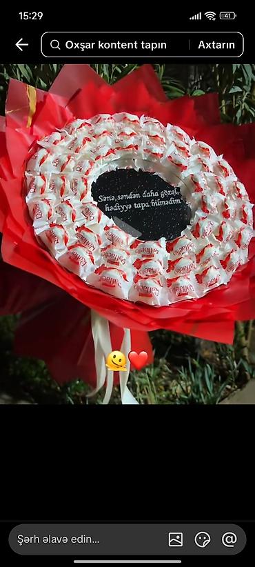 buketlər: Raffaello şirniyyatlarından hazırlanmış hədiyyə buketləri və qutular — 1