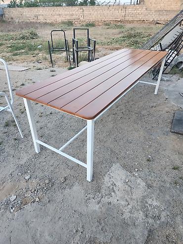 Bağ, çöl mebeli: Kafe və açıq məkanlar üçün masa-stul dəsti - Material: taxta — 7