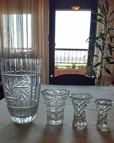saba box: Kristalne vaze – set od 4 komada - Velika dekorativna vaza sa dubokim — 1